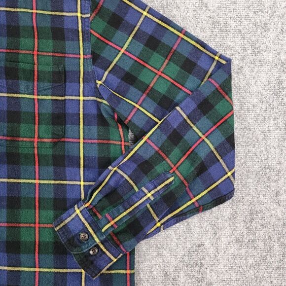 LL Bean Shirt Mens Medium Scotch Plaid Flannel Traditional Long Sleeve Outdoor - Picture 11 of 16